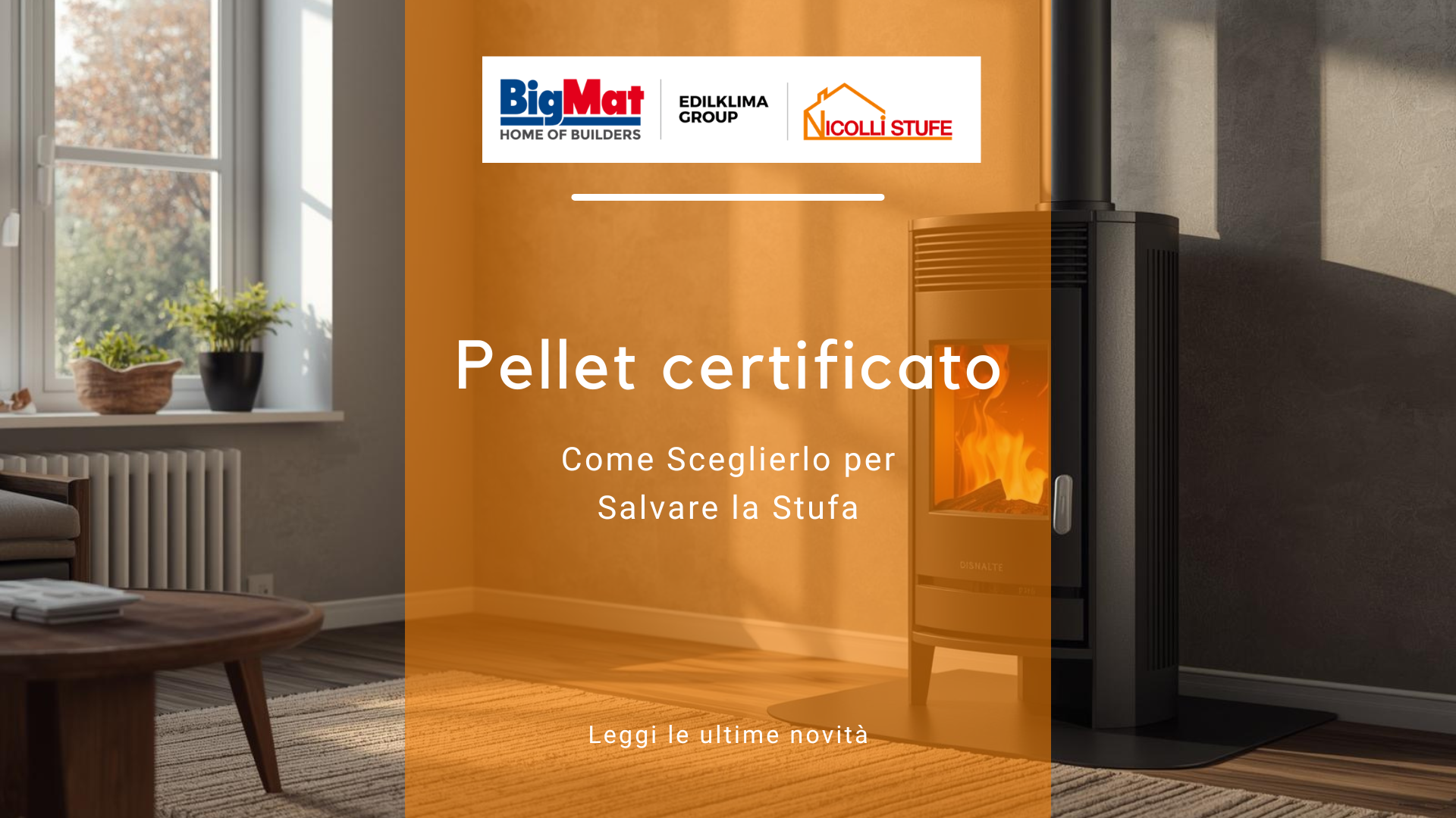 Stufa con pellet certificato in un ambiente accogliente